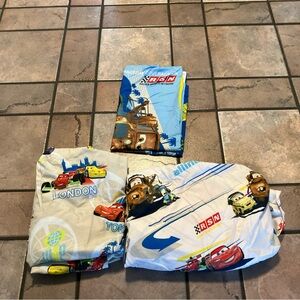 Disney Cars Bedding Sheets - Blue, Red, Beige